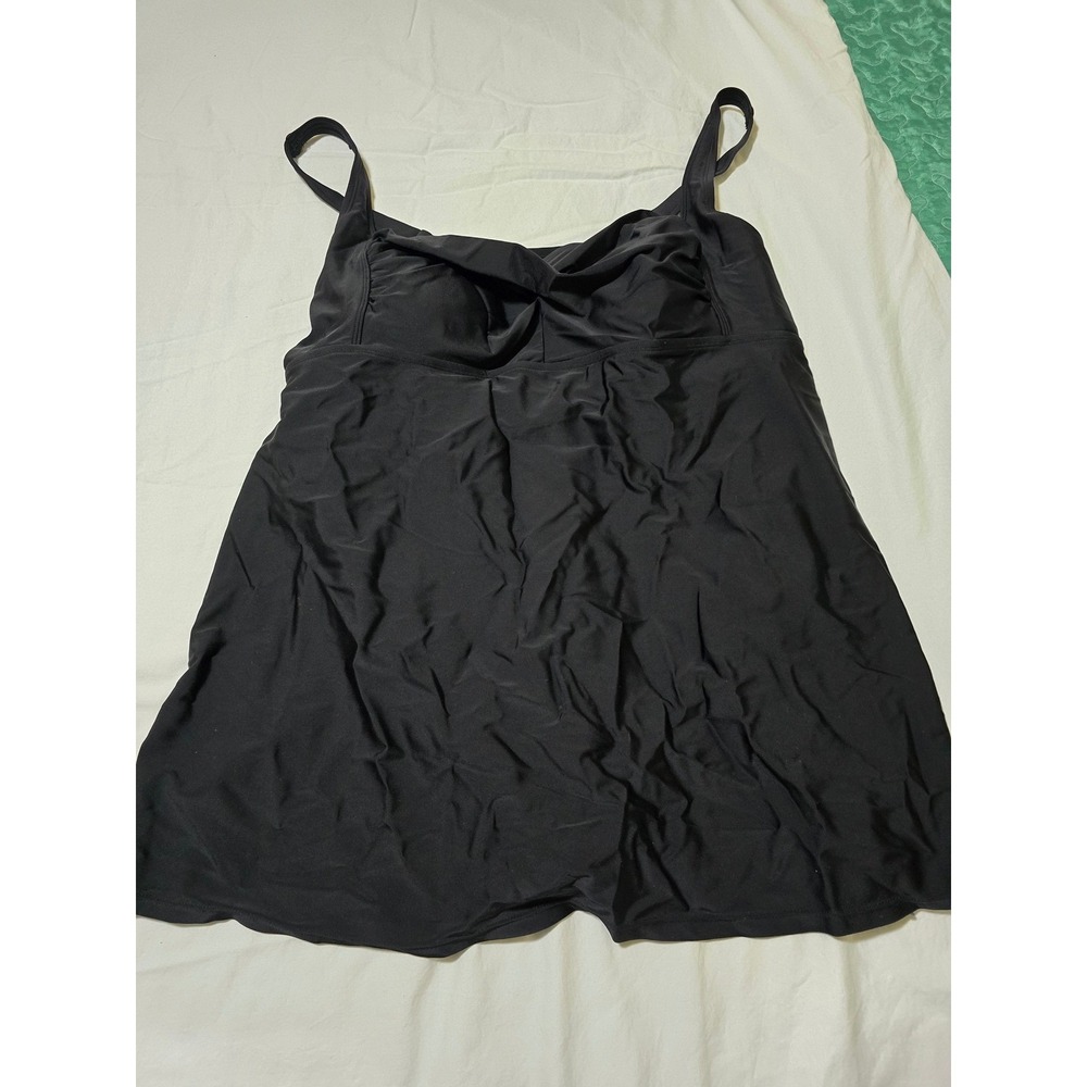 AVA & VIV Black Twist‎ Front Swim Tummy Control One Piece Plus Size 20W /0341